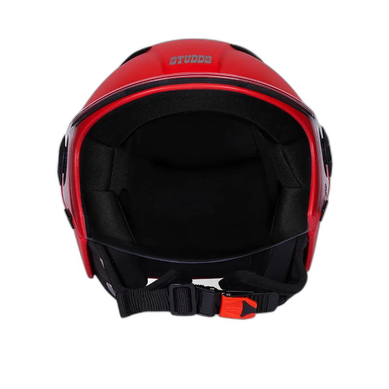 STUDDS Vogue Eco Red Half Face Helmet