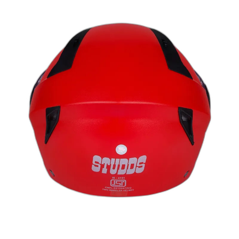 STUDDS Vogue Eco Red Half Face Helmet