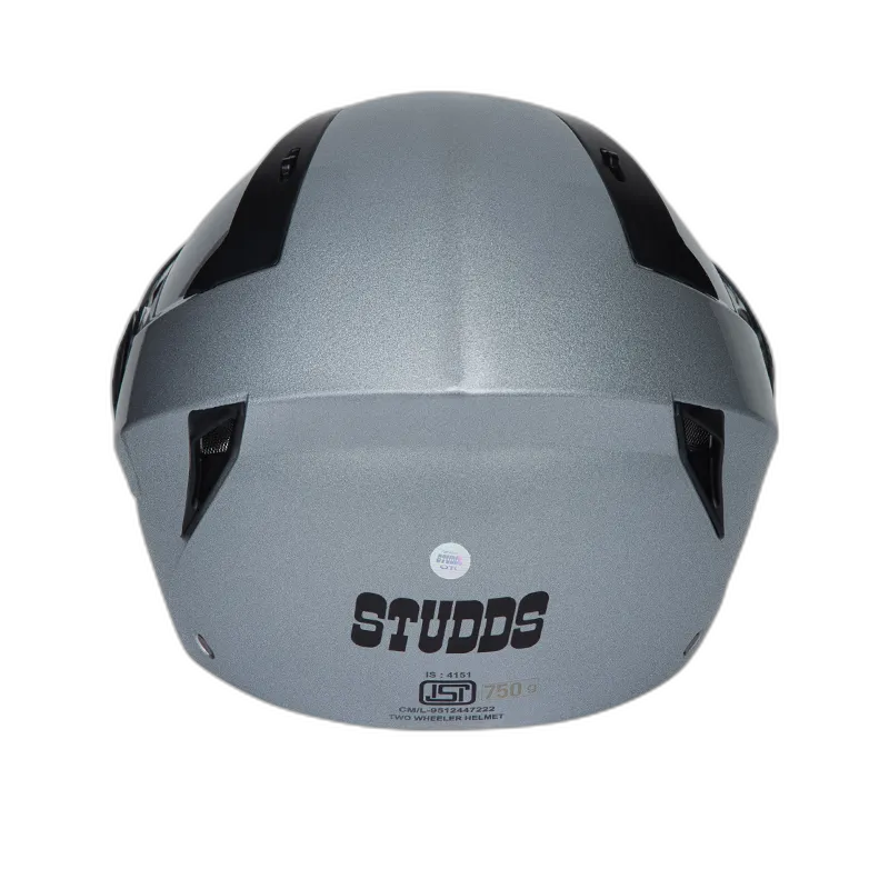 STUDDS Vogue Sliver Grey Half Face Helmet