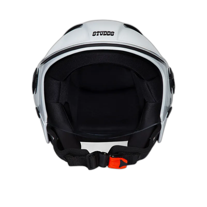 STUDDS Vogue White Half Face Helmet