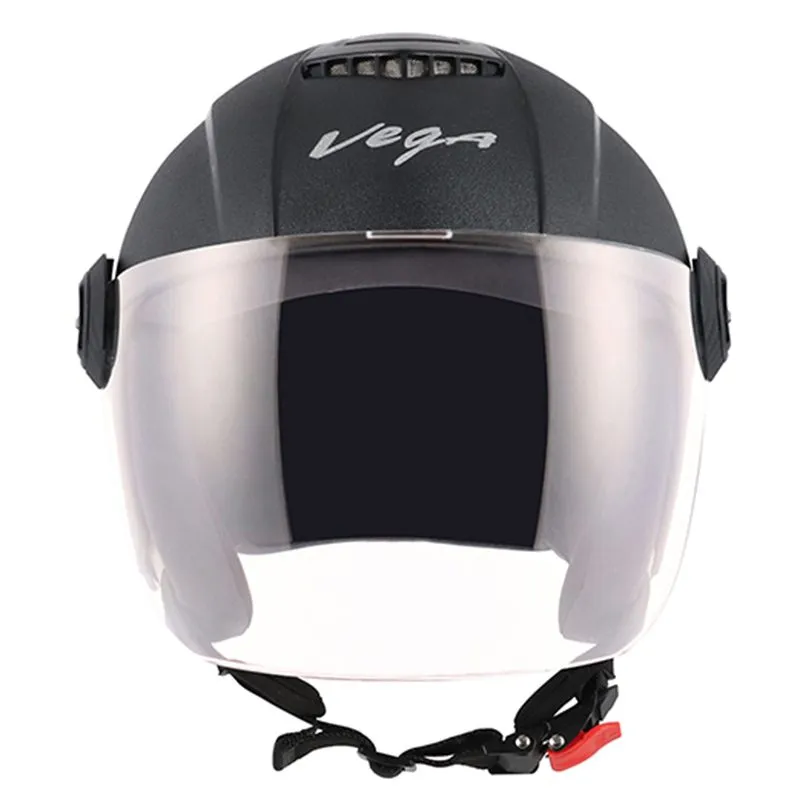 VEGA Aster Black Half Face Helmet