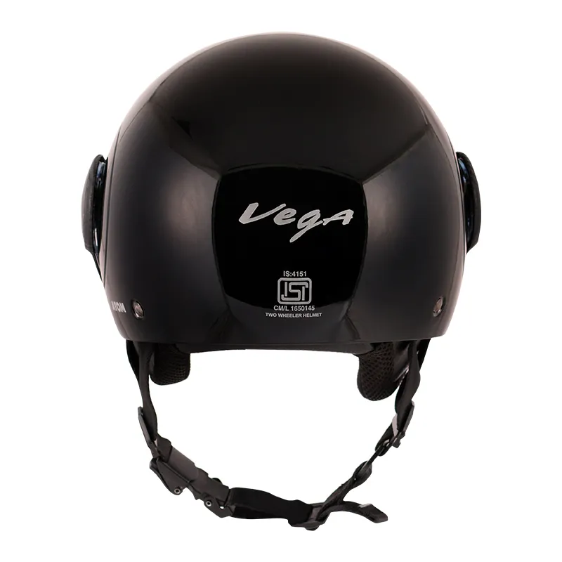VEGA Atom Black Half Face Helmet