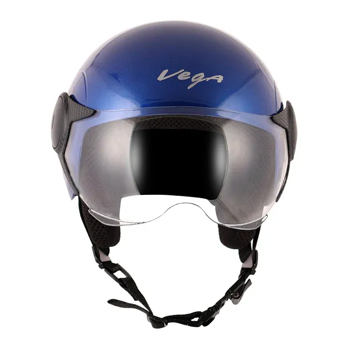 VEGA Atom Dull Blue Half Face Helmet