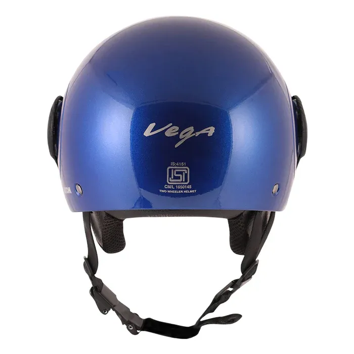 VEGA Atom Dull Blue Half Face Helmet