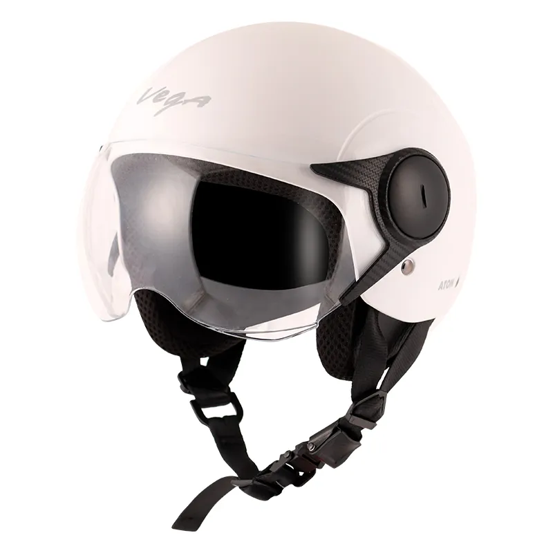 VEGA Atom White Half Face Helmet