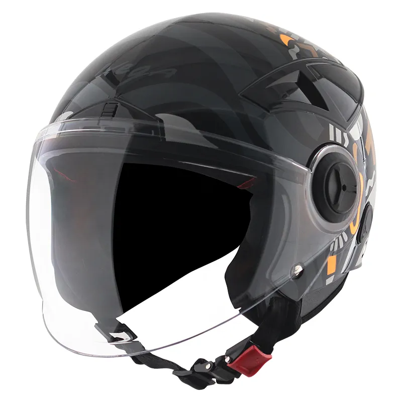 VEGA Blaze Dx Bz1 Black Grey Half Face Helmet