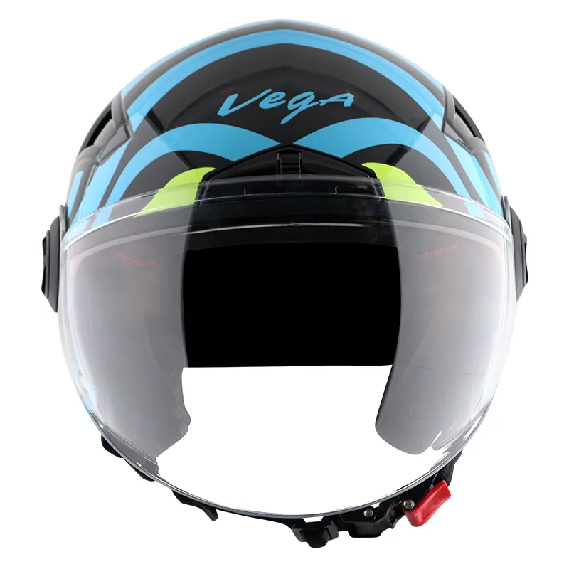 VEGA Blaze Dx Bz1 Black Neon Yellow Half Face Helmet
