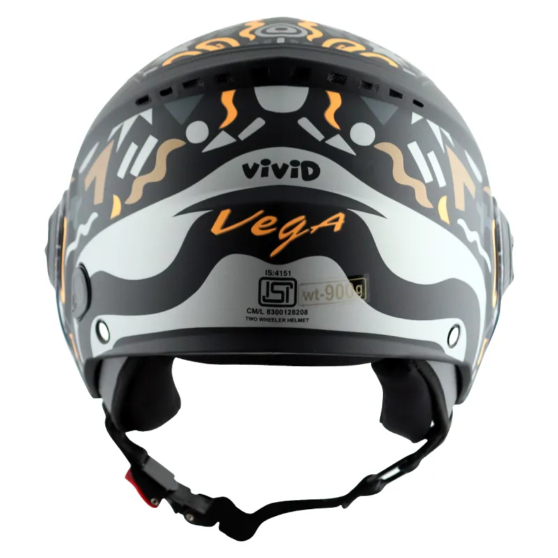 VEGA Blaze Dx Bz1 Dull Black Grey Half Face Helmet