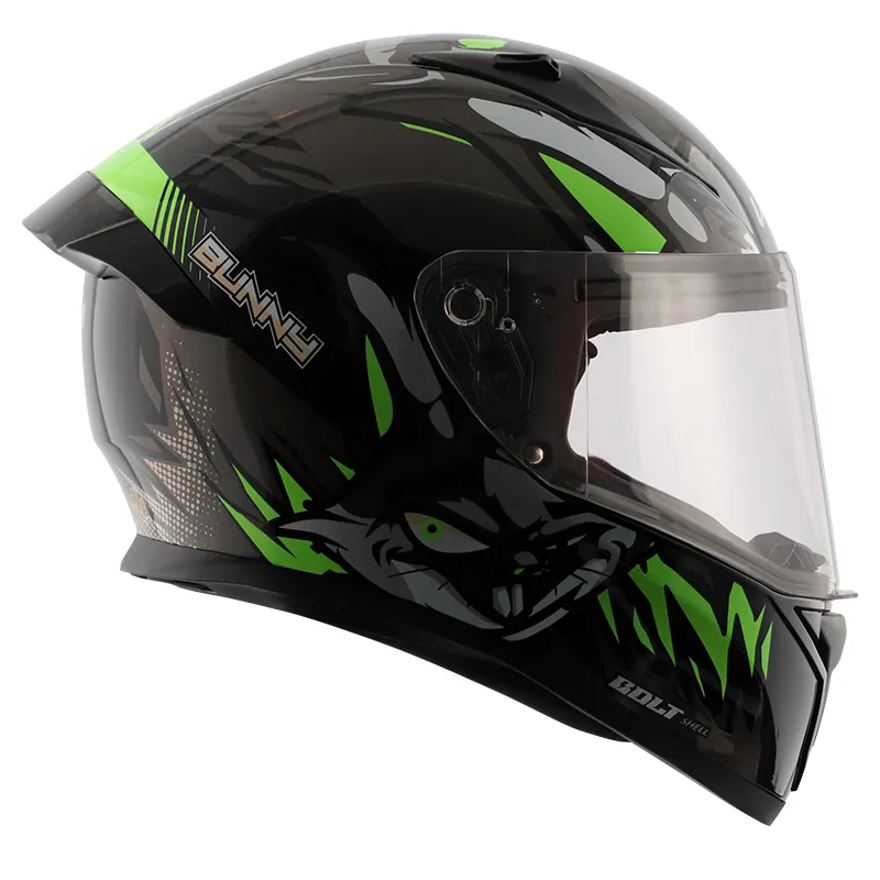 VEGA Bolt Bunny Black Green Full Face Helmet