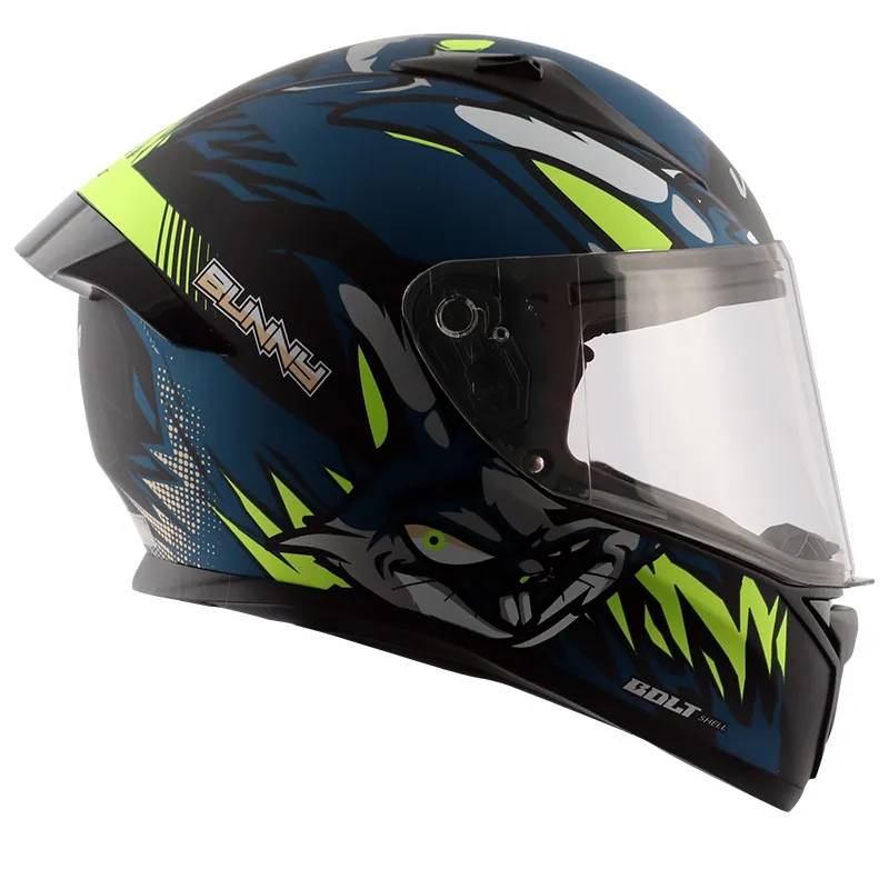 VEGA Bolt Bunny Dull Black Blue Full Face Helmet