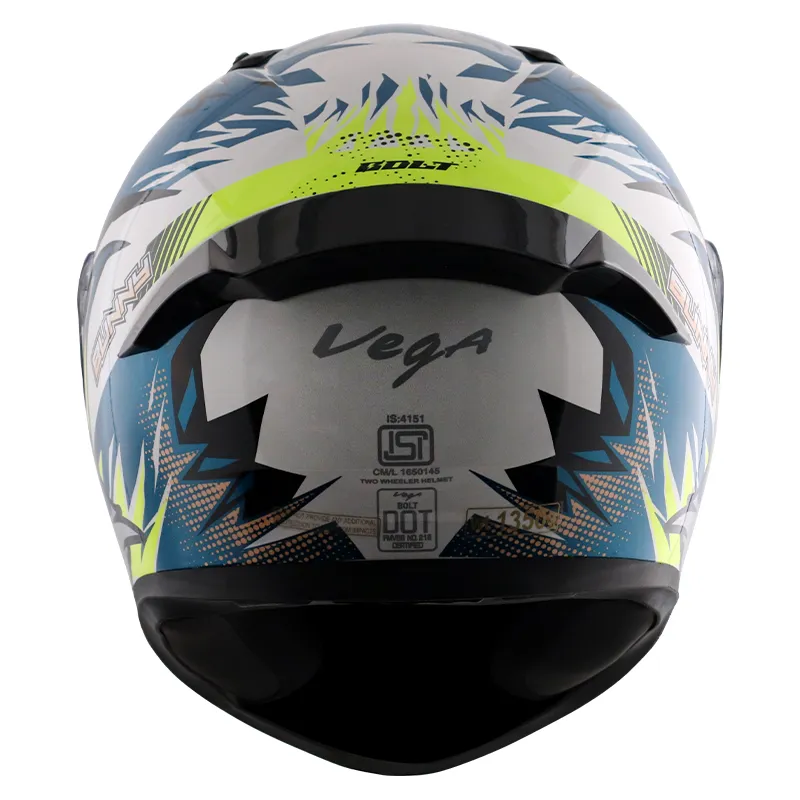 VEGA Bolt Bunny White Blue Full Face Helmet