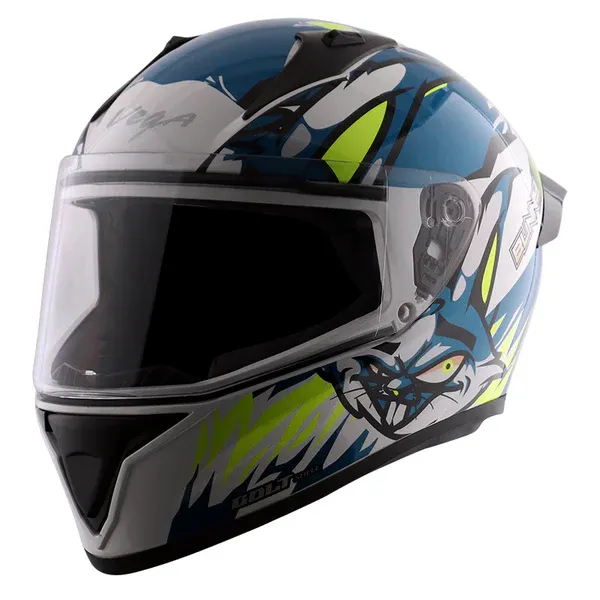 VEGA Bolt Bunny White M Blue Full Face Helmet