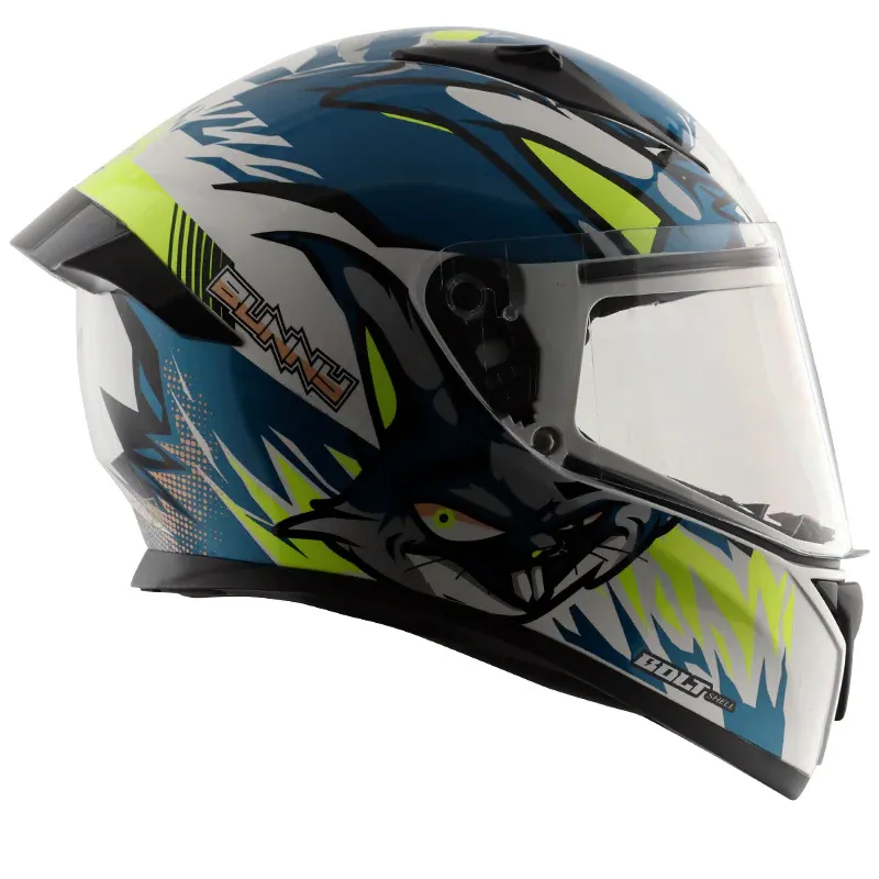VEGA Bolt Bunny White M Blue Full Face Helmet