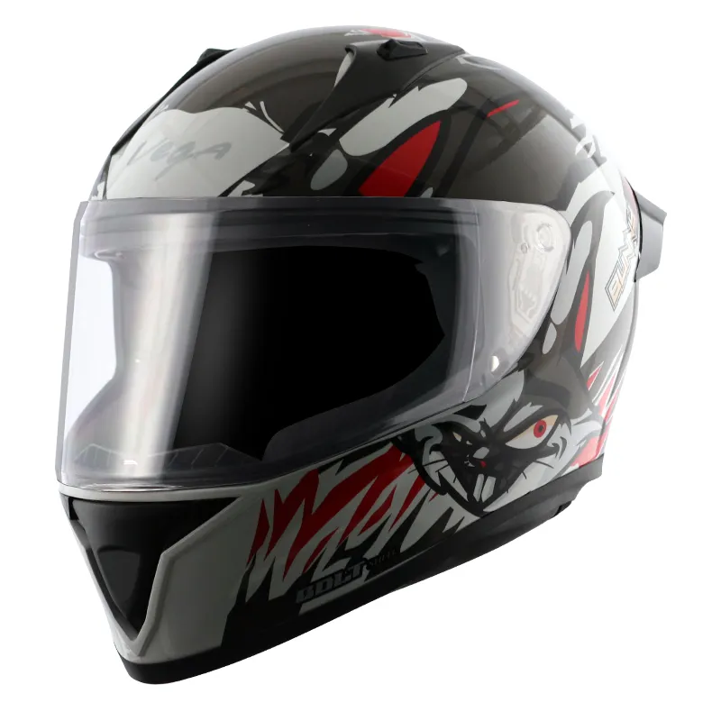 VEGA Bolt Bunny White Red Full Face Helmet