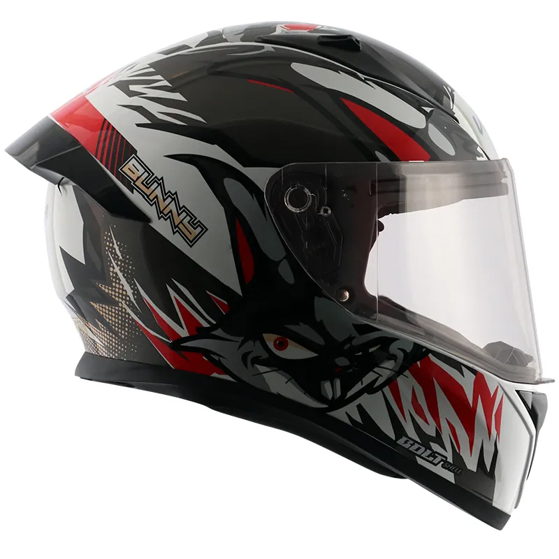 VEGA Bolt Bunny White Red Full Face Helmet
