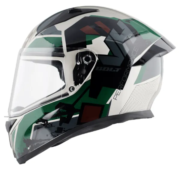 VEGA Bolt Dx Army Mud Battle Green Full Face Helmet