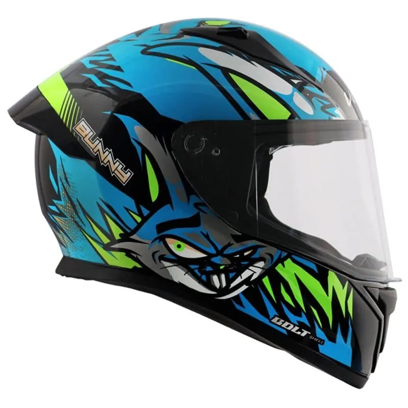 VEGA Bolt Dx Bunny Visor Blue Full Face Helmet