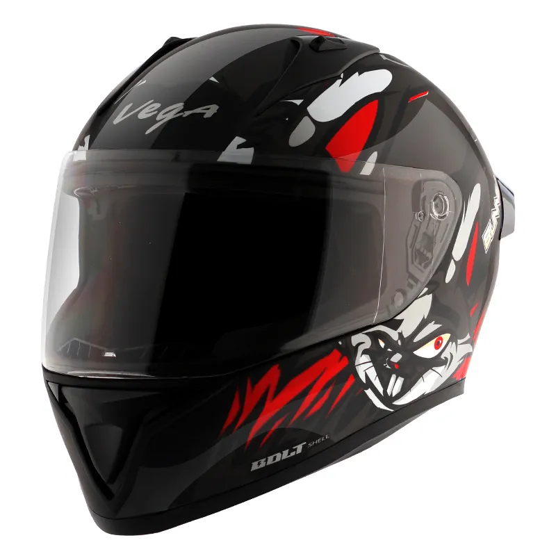 VEGA Bolt Dx Bunny Visor Red Half Face Helmet