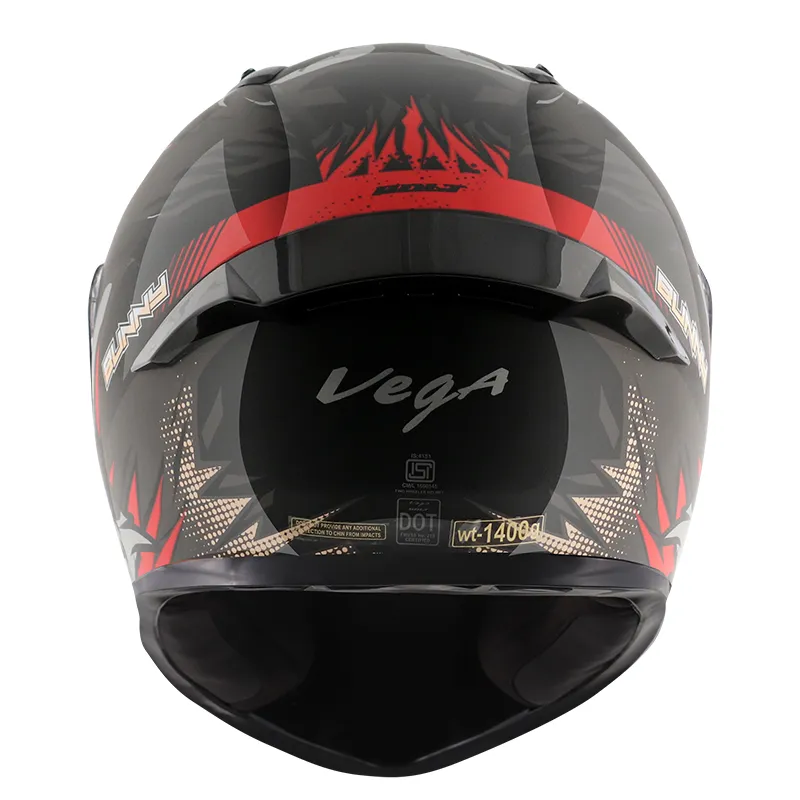 VEGA Bolt Dx Bunny Visor Red Half Face Helmet