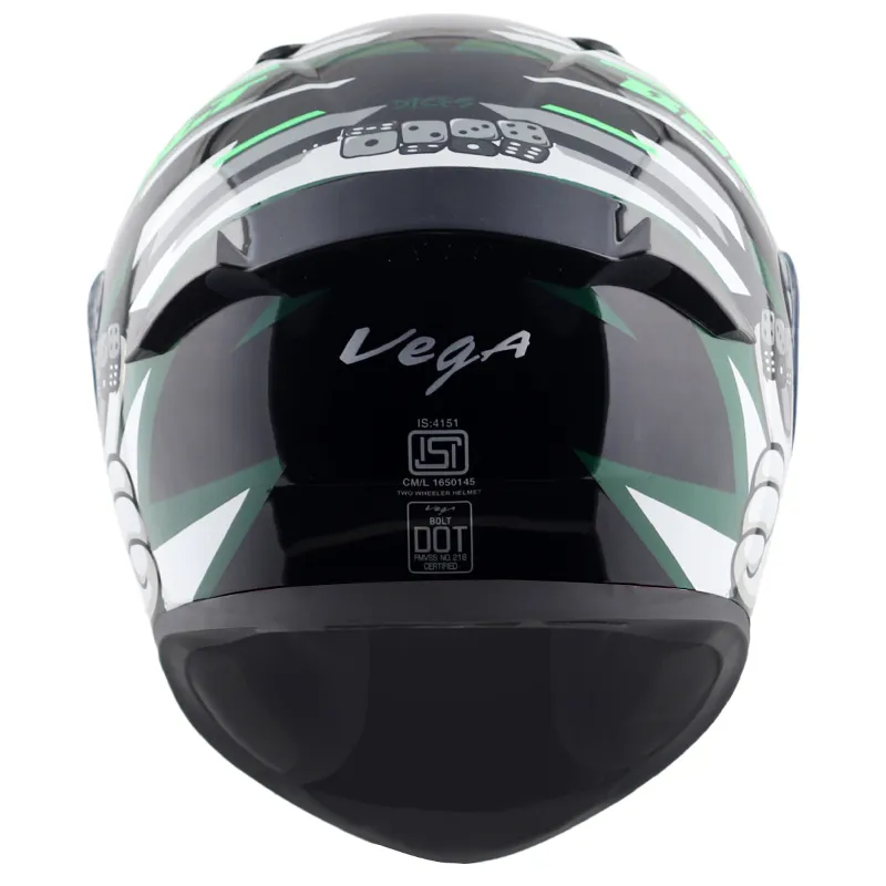 VEGA Bolt Dx Dice Black White Full Face Helmet