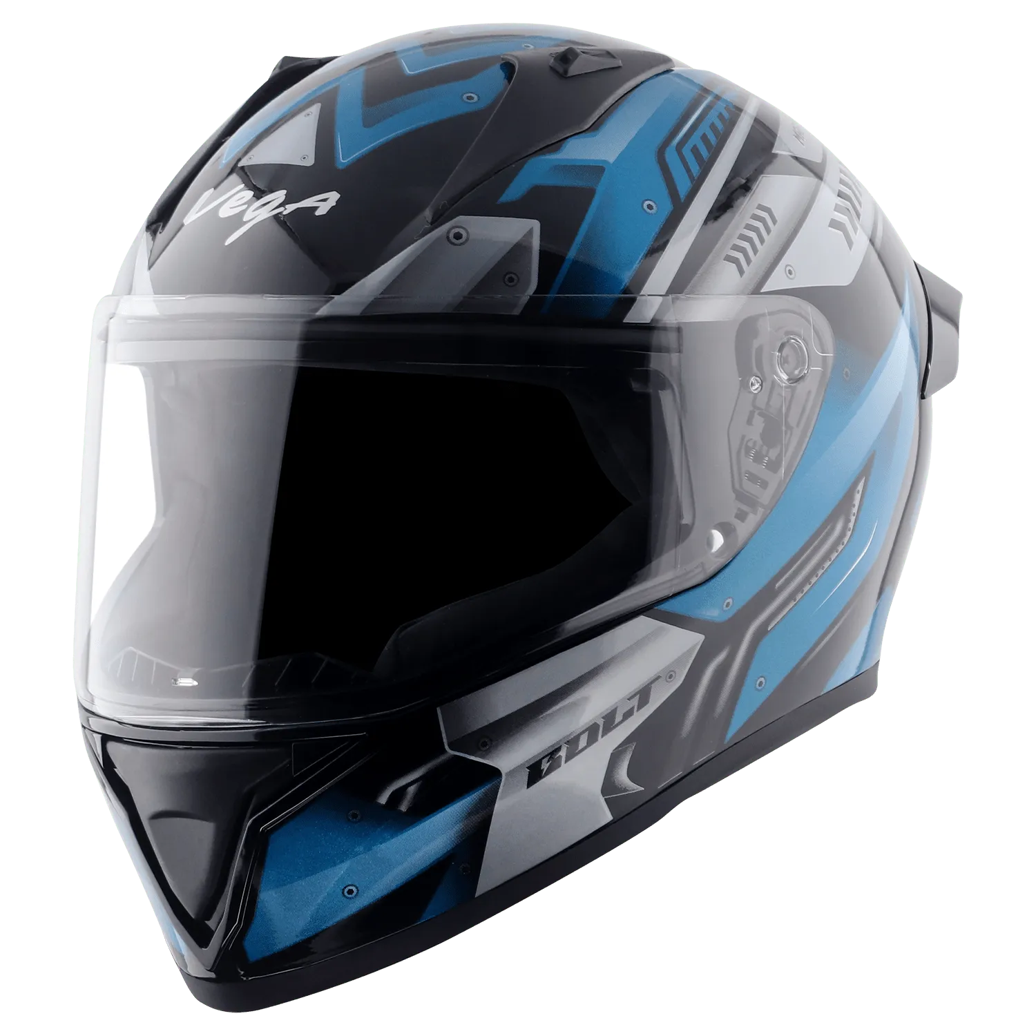 VEGA Bolt Dx Martial Black M Blue Full Face Helmet