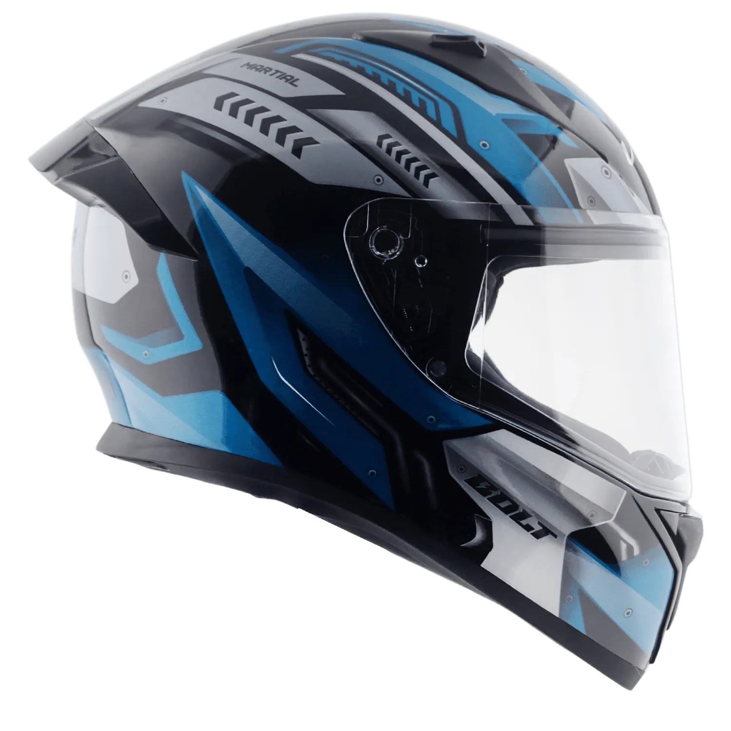 VEGA Bolt Dx Martial Black M Blue Full Face Helmet