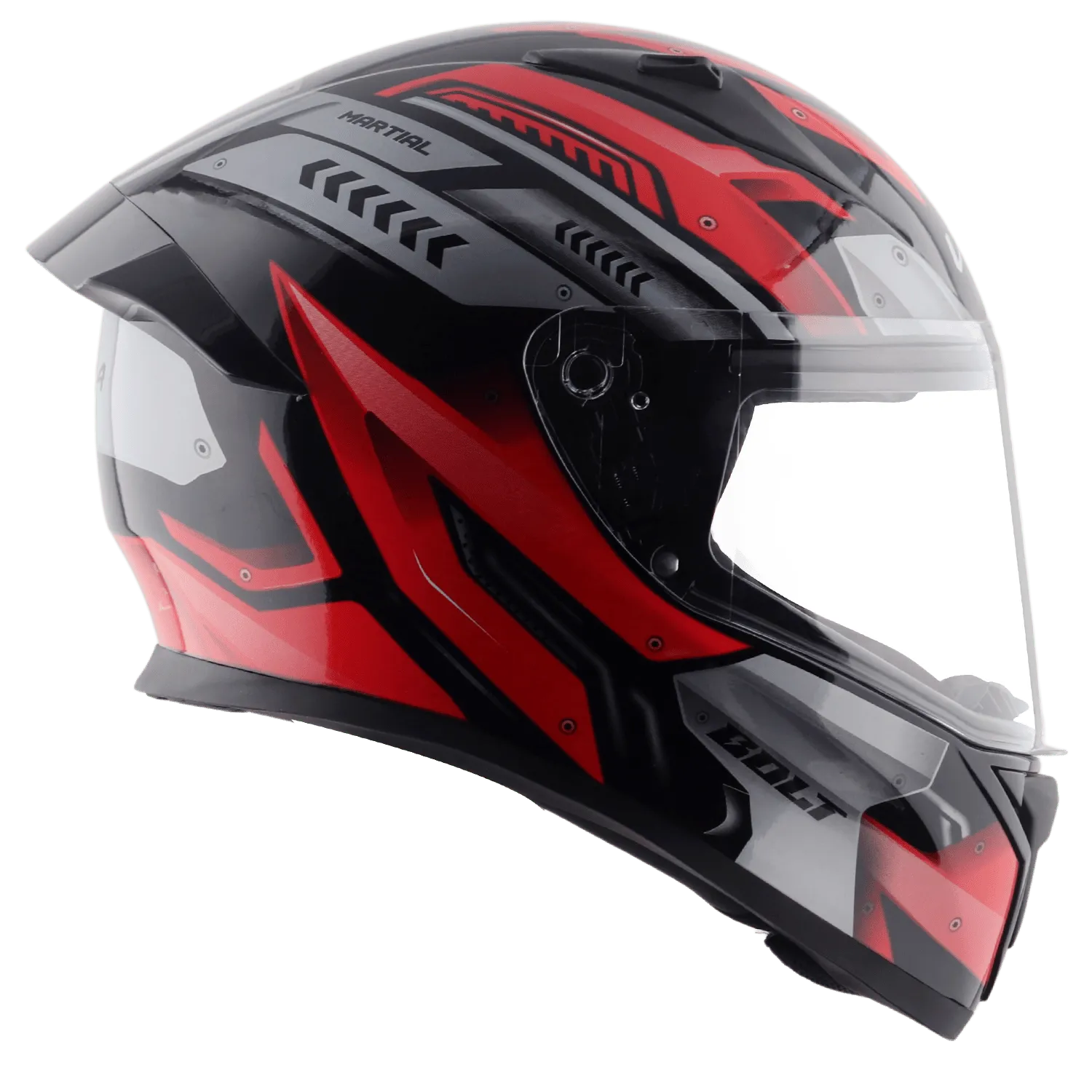 VEGA Bolt Dx Martial Dull Black Red Full Face Helmet