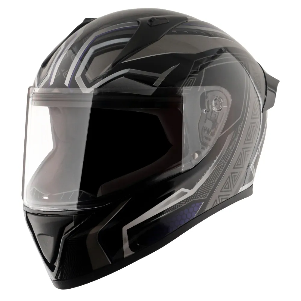 VEGA Bolt Dx Marvel Black Panther Silver Full Face Helmet