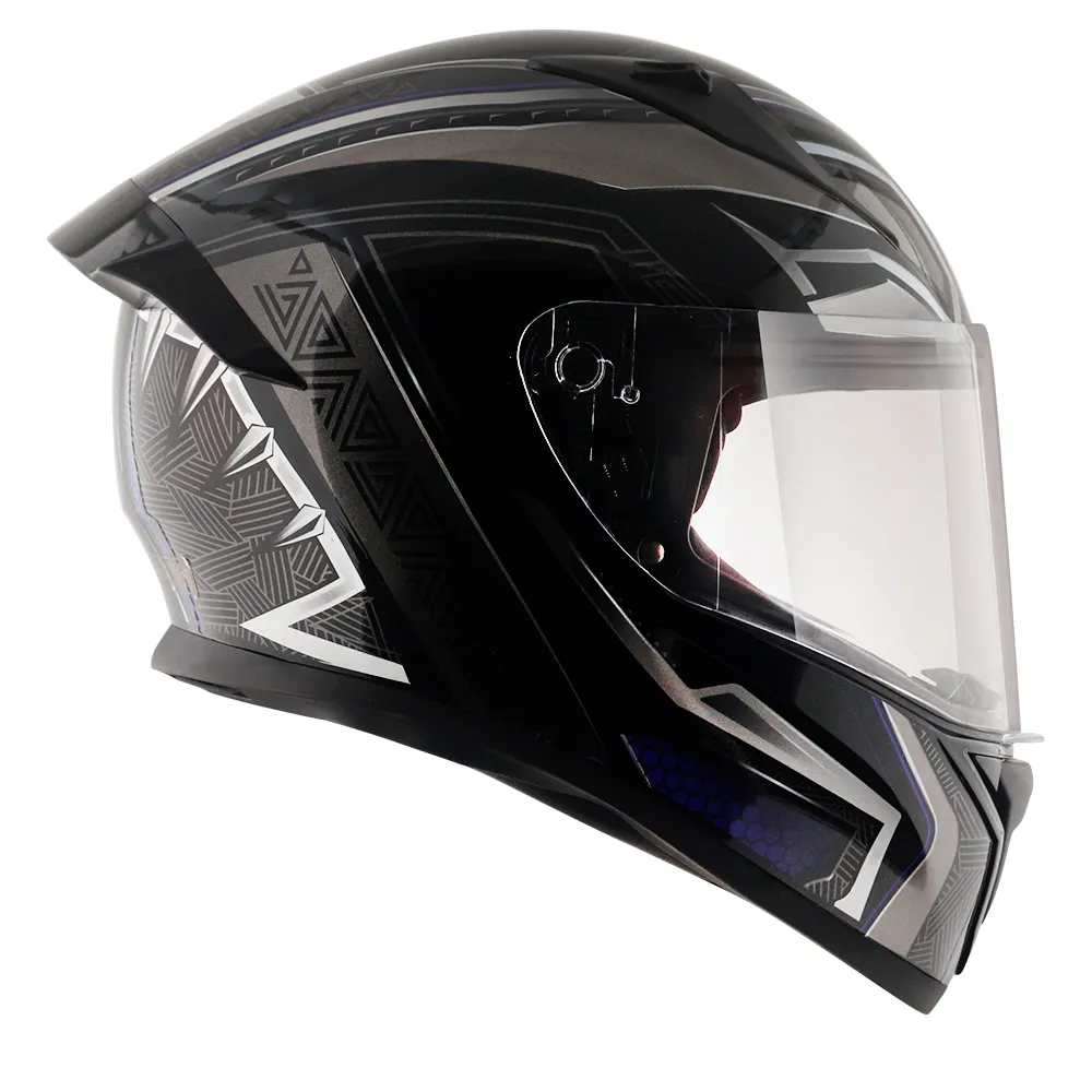 VEGA Bolt Dx Marvel Black Panther Silver Full Face Helmet