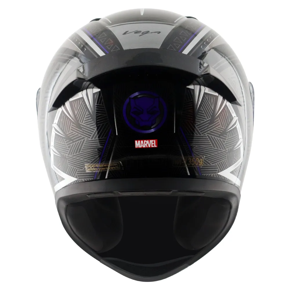 VEGA Bolt Dx Marvel Black Panther Silver Full Face Helmet