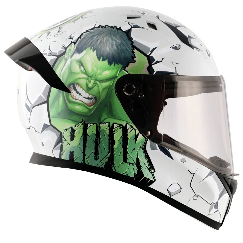 VEGA Bolt Dx Marvel Hulk White Green Full Face Helmet