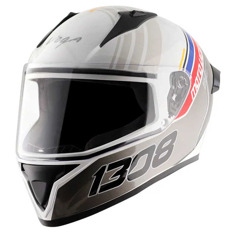 VEGA Bolt Dx Southpaw White Grey Full Face Helmet