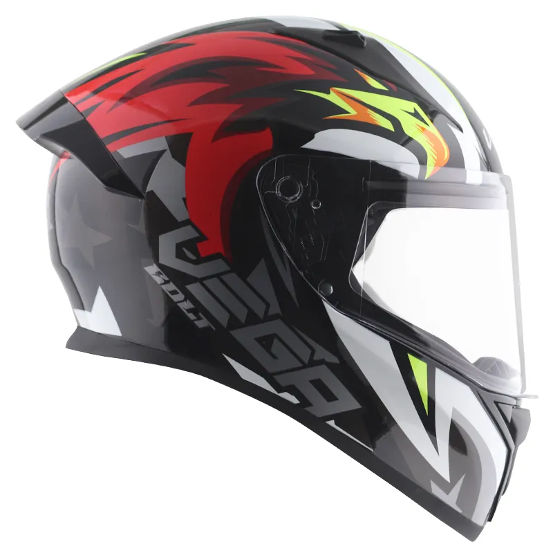 VEGA Bolt Dx Speedx Black Red Full Face Helmet