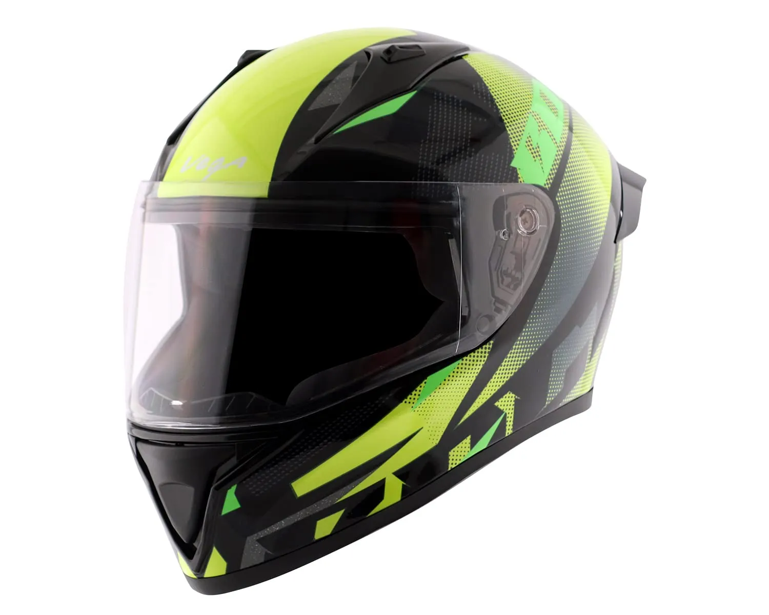 VEGA Bolt Macho Black Neon Yellow Full Face Helmet