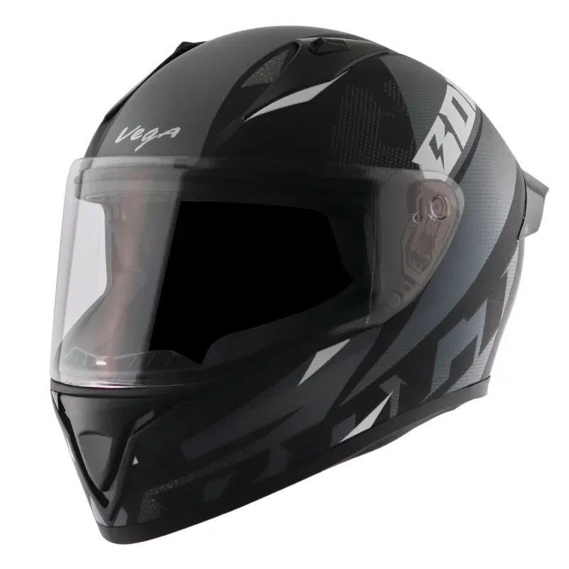 VEGA Bolt Macho Dull Black Grey Full Face Helmet