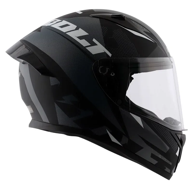VEGA Bolt Macho Dull Black Grey Full Face Helmet