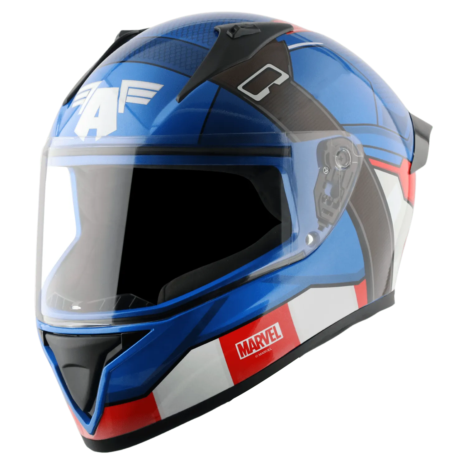 VEGA Bolt Marvel Captain America Dull Blue Red White Full Face Helmet