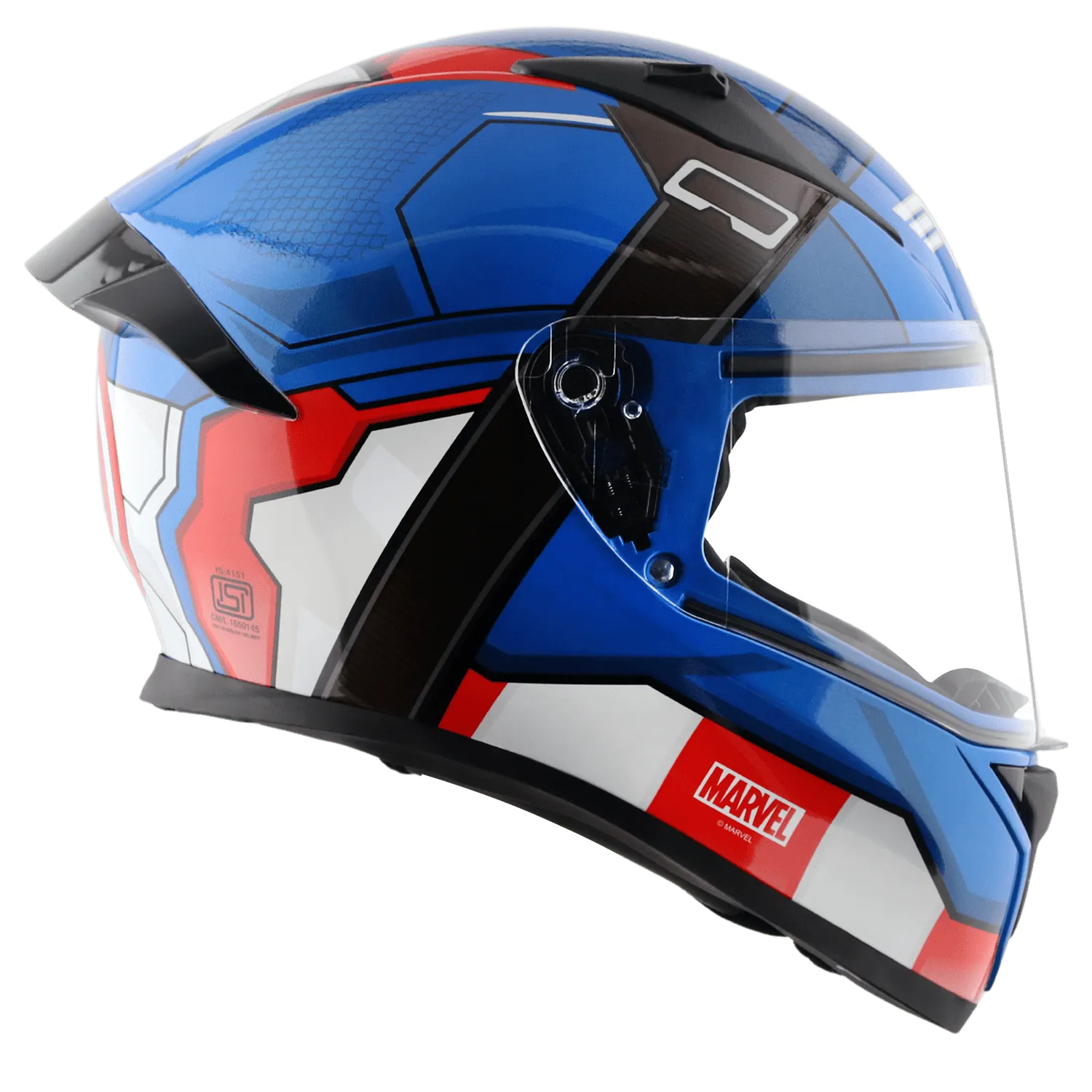 VEGA Bolt Marvel Captain America Dull Blue Red White Full Face Helmet