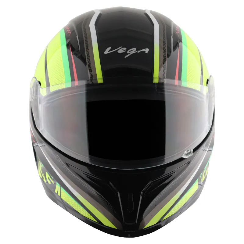 VEGA Breeze Dx Scooby Black Neon Yellow Full Face Helmet