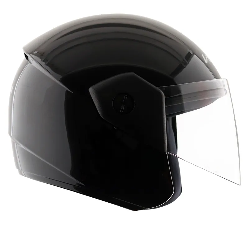 VEGA Buds Dx Without Peak Black Half Face Helmet