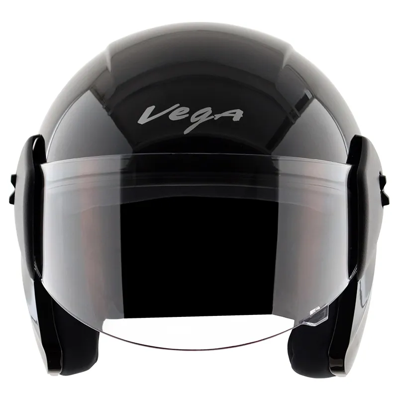 VEGA Buds Dx Without Peak Black Half Face Helmet