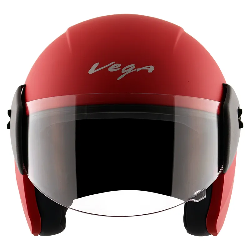 VEGA Buds Dx Without Peak Dull Red Half Face Helmet