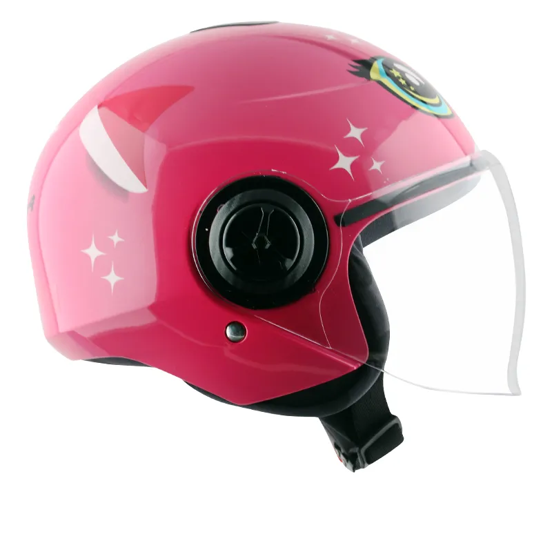 VEGA Chap Dx Pony Pink White Half Face Helmet