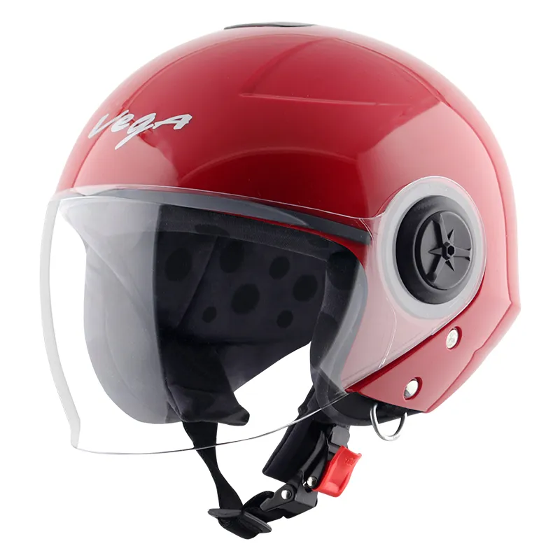 VEGA Chap Dx Sold Red Half Face Helmet