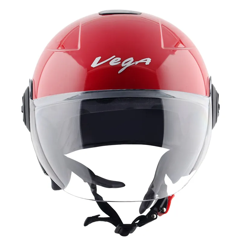 VEGA Chap Dx Sold Red Half Face Helmet