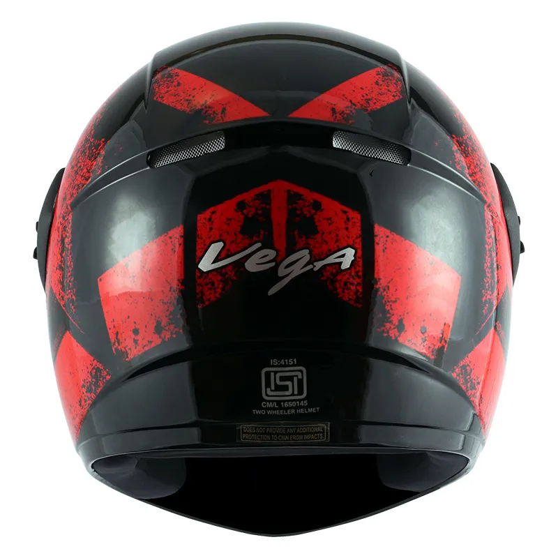 VEGA Cliff Adventure Black Red Full Face Helmet