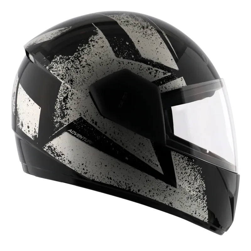VEGA Cliff Adventure Black Silver Full Face Helmet