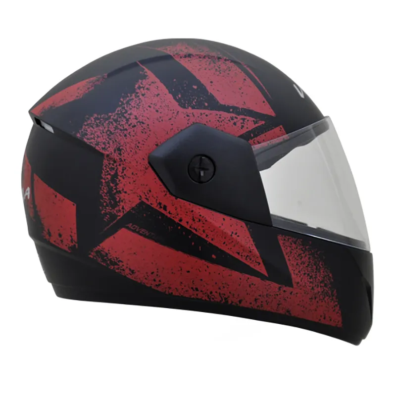 VEGA Cliff Adventure Dull Black Red Full Face Helmet
