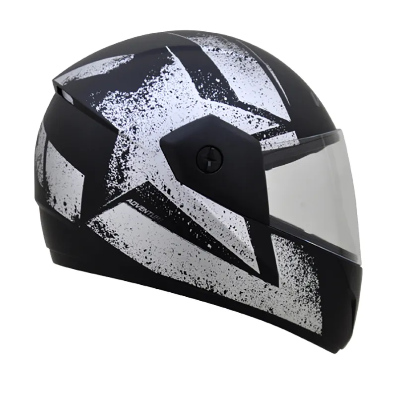VEGA Cliff Adventure Dull Black Silver Full Face Helmet
