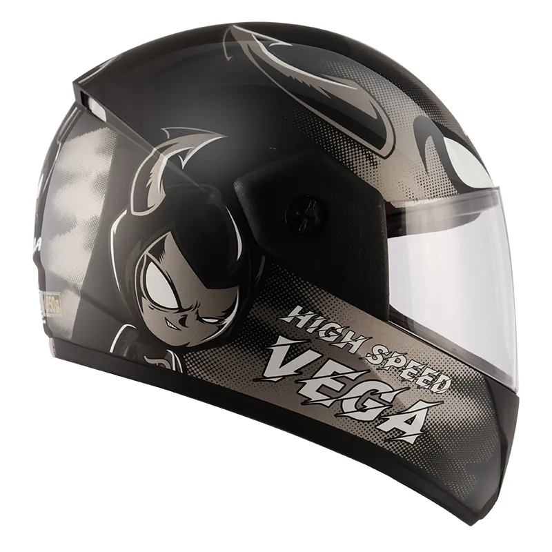 VEGA Cliff Devil Black Grey Full Face Helmet